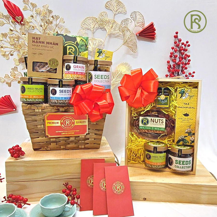 Giỏ Quà Tết Sức Khoẻ 8 Món (tặng kèm bao lì xì)